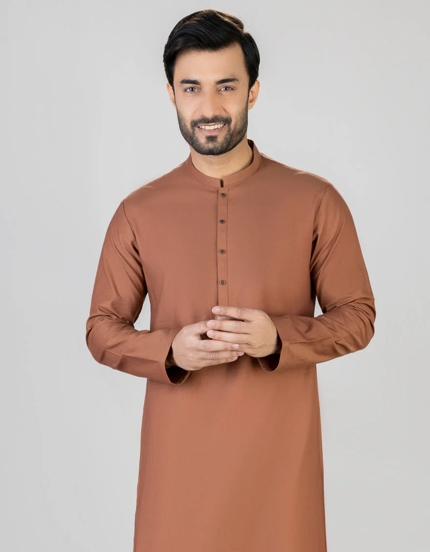 RUST COTTON KURTA | JJK-S-US-47027/S23/JJ8937-PN - Image 3