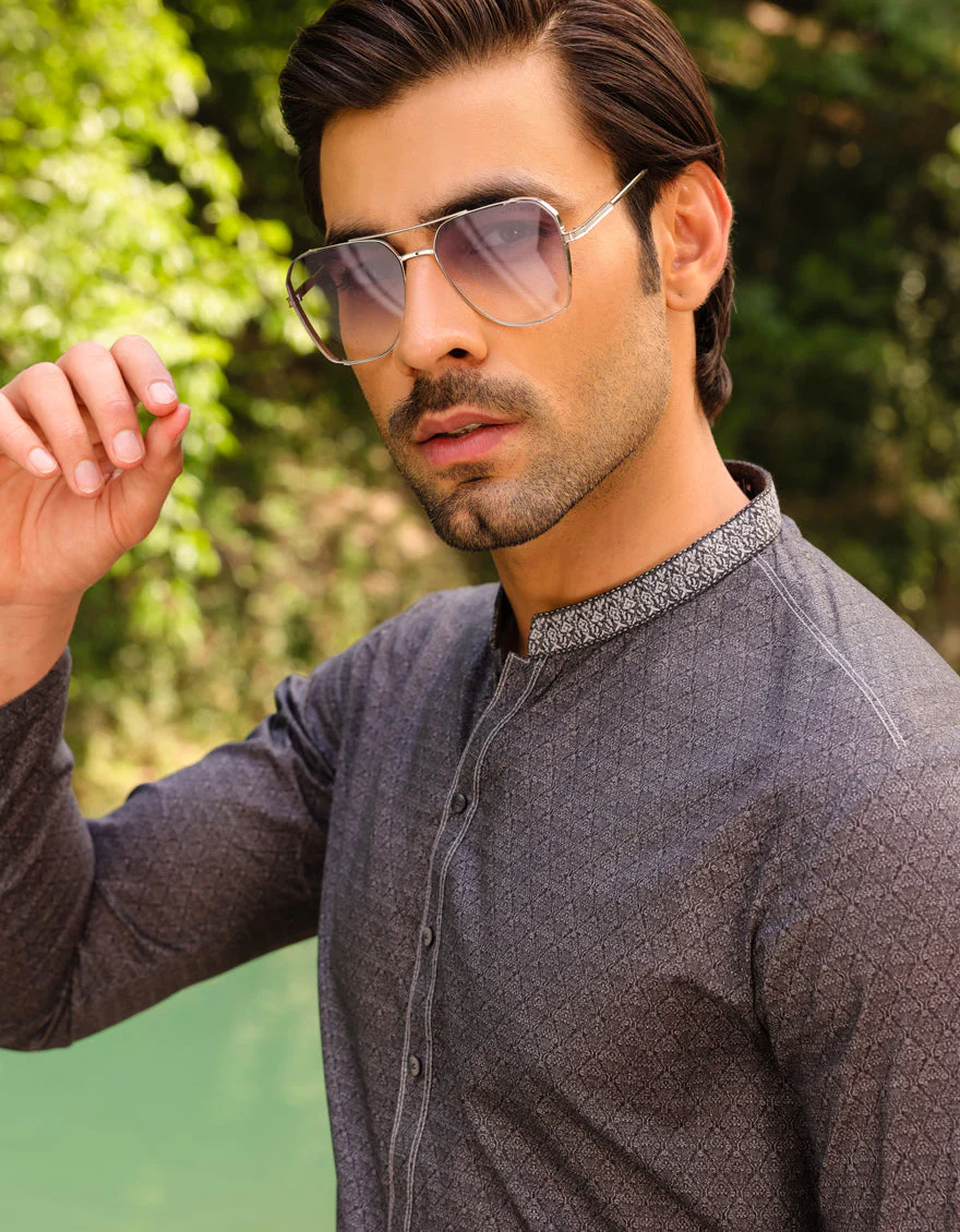 CHARCOAL COTTON KURTA | JJK-S-US-47064/S23/JJ8771-SF - Image 2