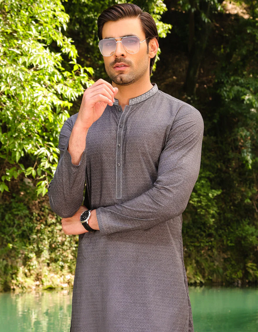 CHARCOAL COTTON KURTA | JJK-S-US-47064/S23/JJ8771-SF - Image 3