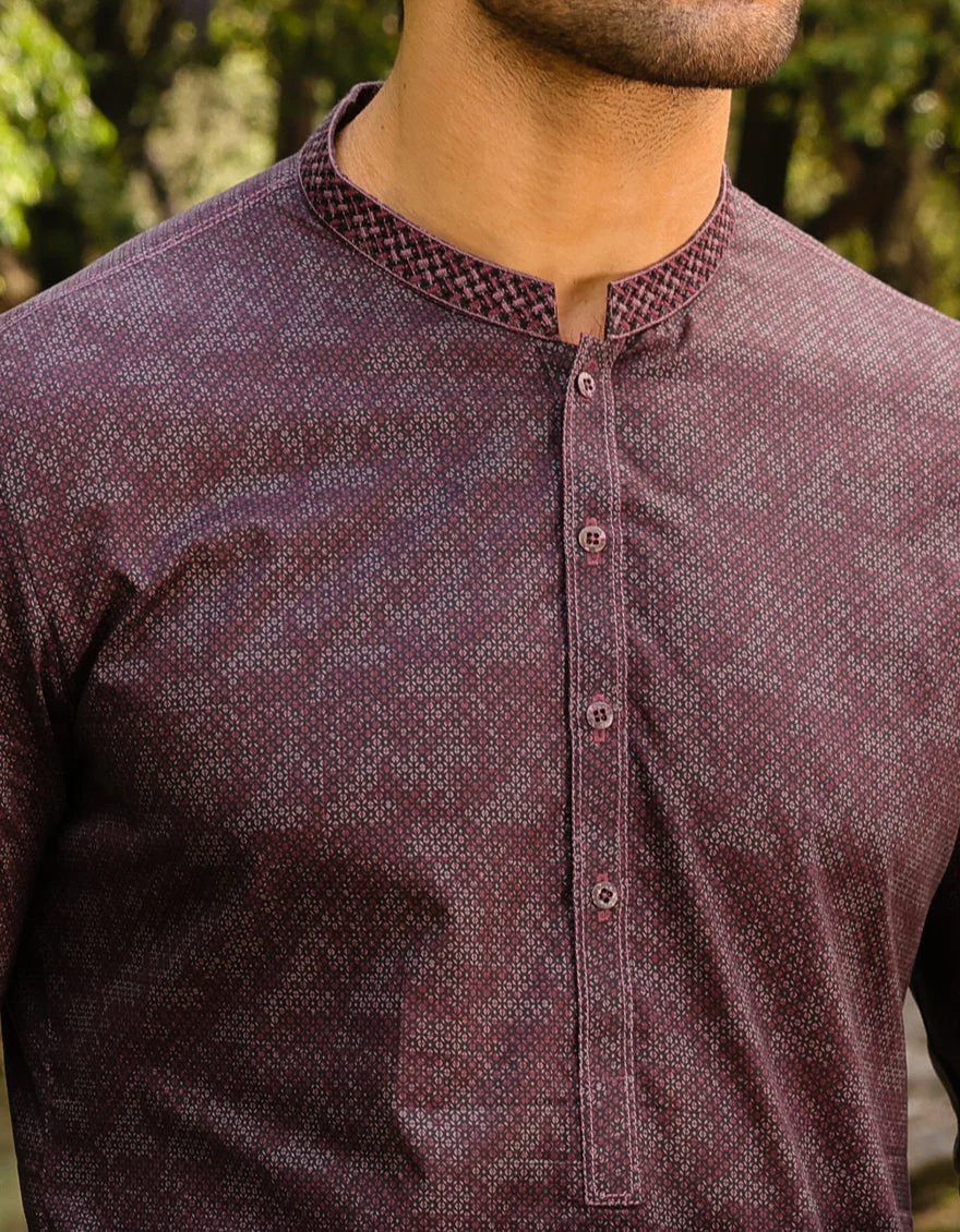 RED COTTON KURTA | JJK-S-US-47066/S23/JJ8771-SF - Image 2