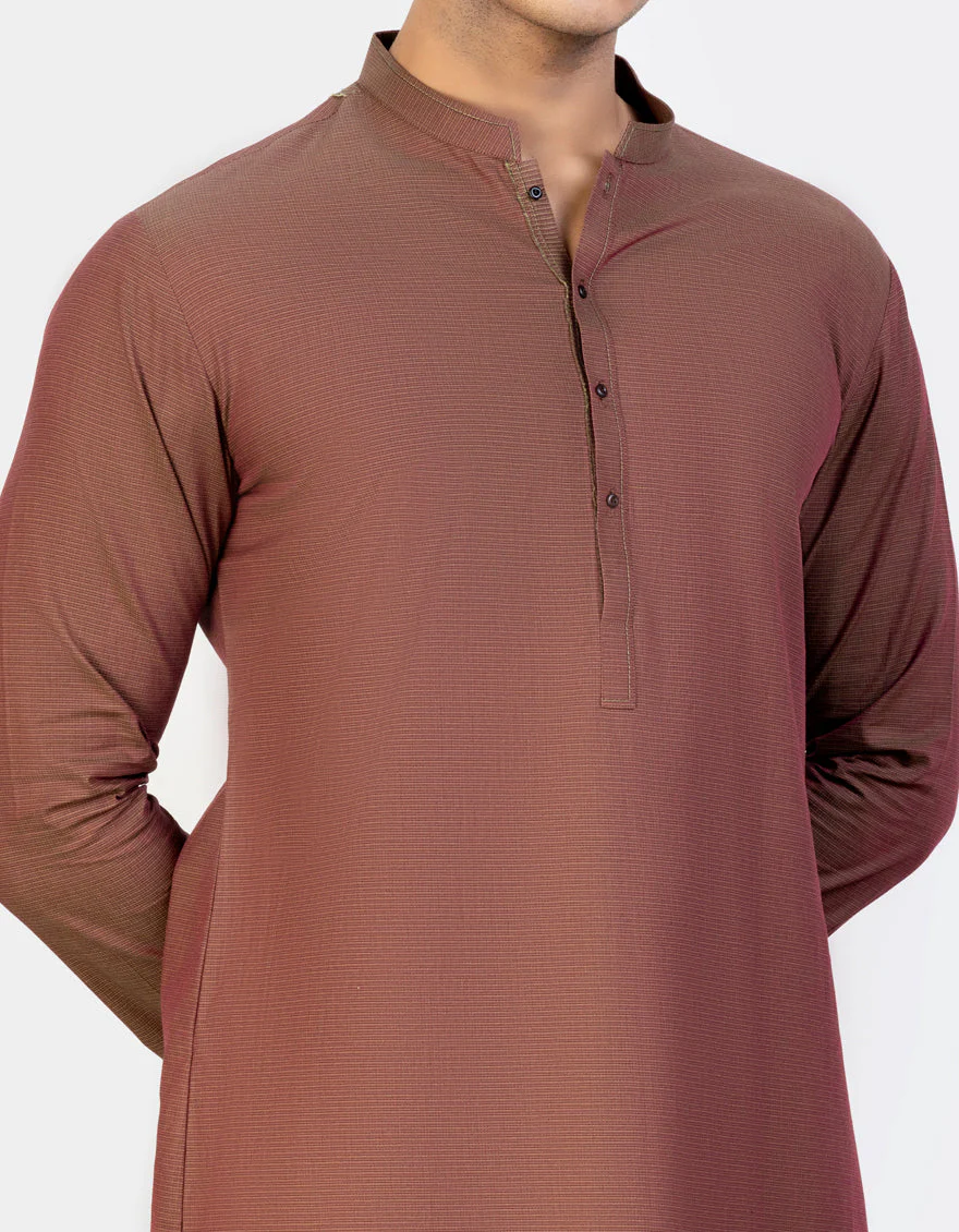 BROWN COTTON KURTA | JJK-S-US-47097/S23/JJ8918-PN - Image 2