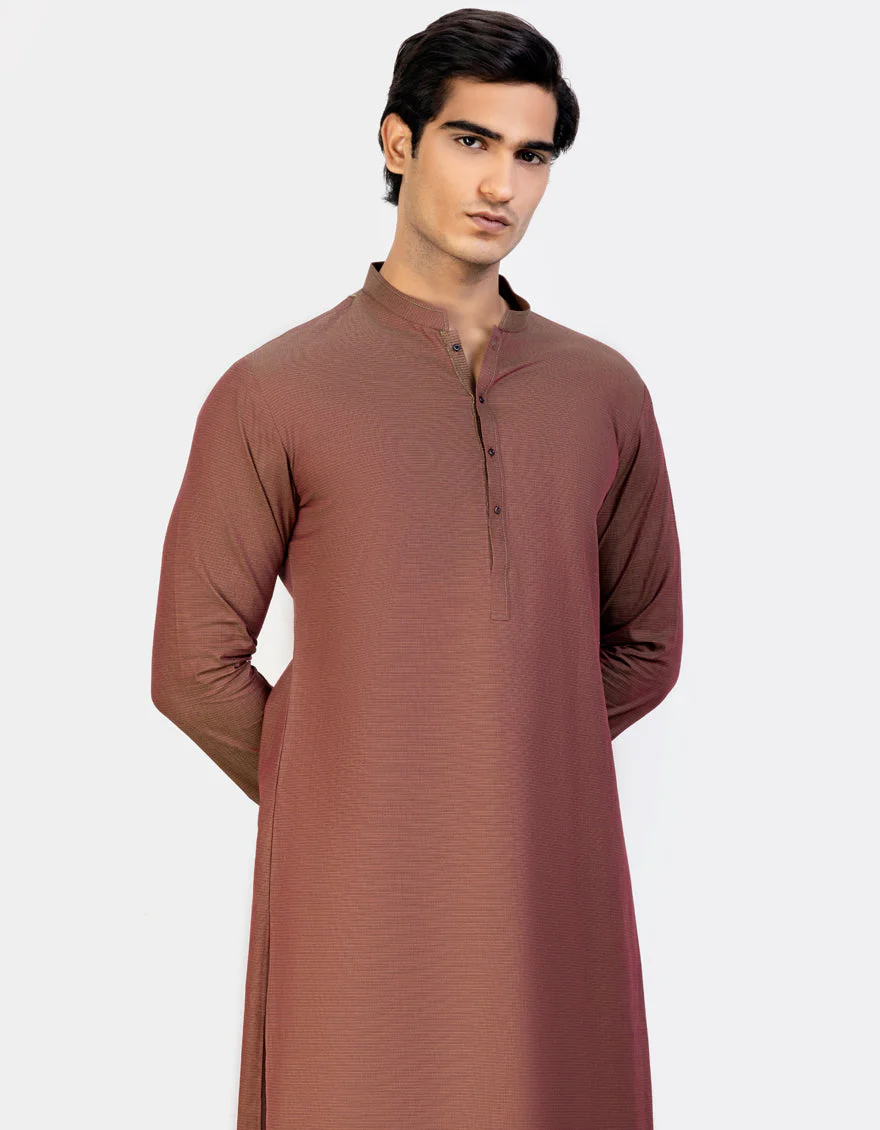 BROWN COTTON KURTA | JJK-S-US-47097/S23/JJ8918-PN - Image 3