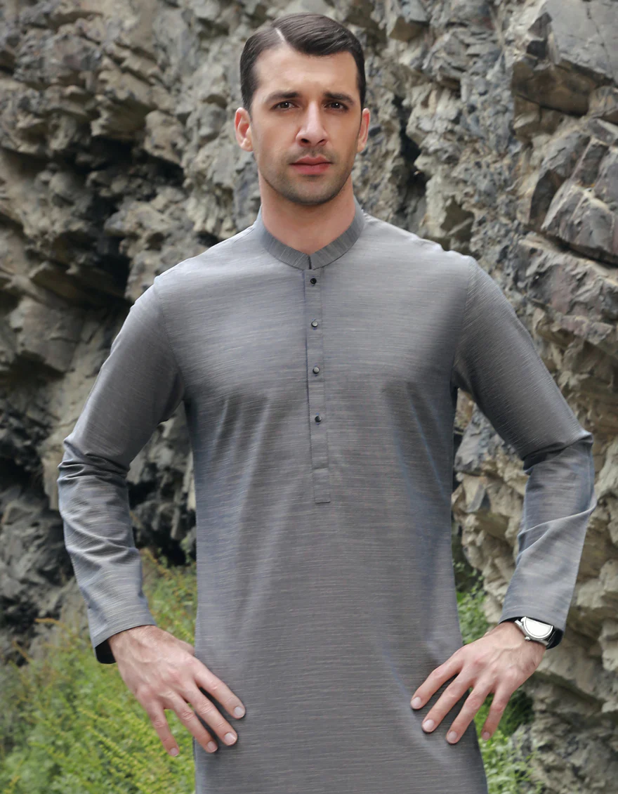 BLUE ASH COTTON KURTA | JJK-S-US-47143/S23/JJ9048-PN - Image 3