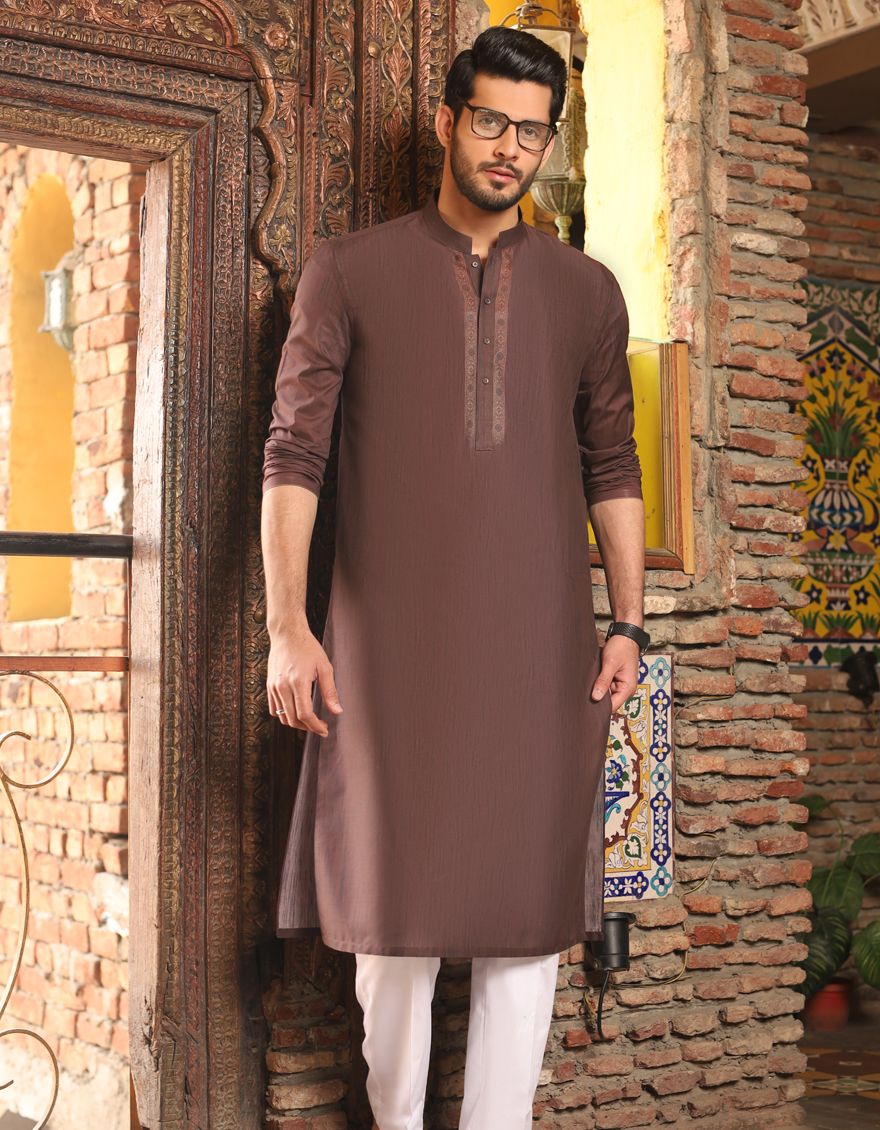 COFFEE BROWN KURTA | JJK-S-US-90327/S20/JJ6837 - Image 2