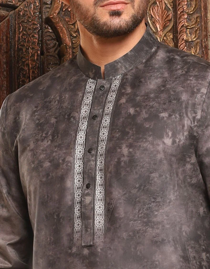 CHARCOAL GREY KURTA | JJK-S-US-90328/S20/JJ6837 - Image 2