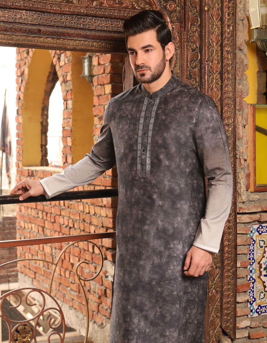 CHARCOAL GREY KURTA | JJK-S-US-90328/S20/JJ6837 - Image 3