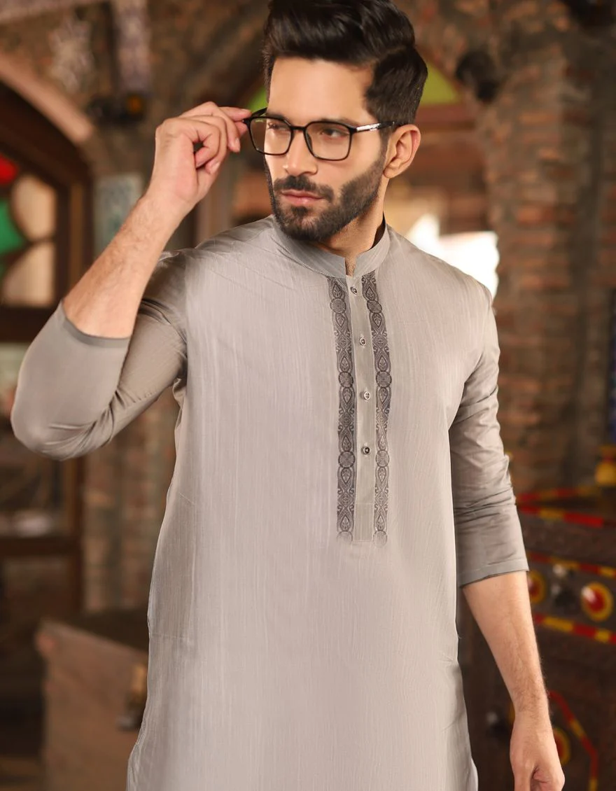 GREY KURTA | JJK-S-US-90331/S20/JJ6837 - Image 2