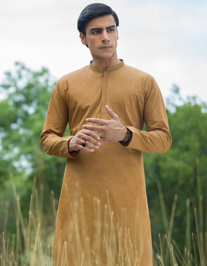 MEDIUM BROWN KURTA | JJK-S-US-90348/S21/JJ6874-SF - Image 2