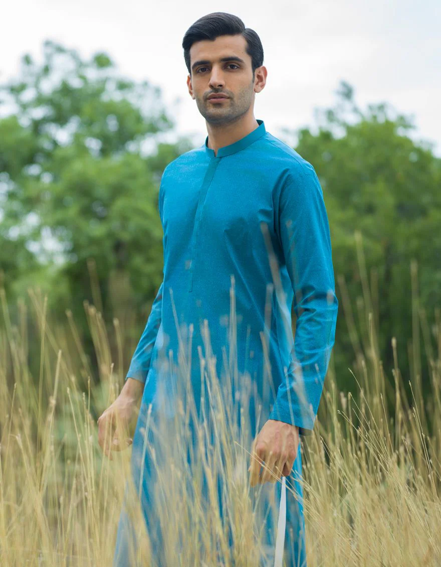 TURQUOISE KURTA | JJK-S-US-90353/S21/JJ6874-SF - Image 2