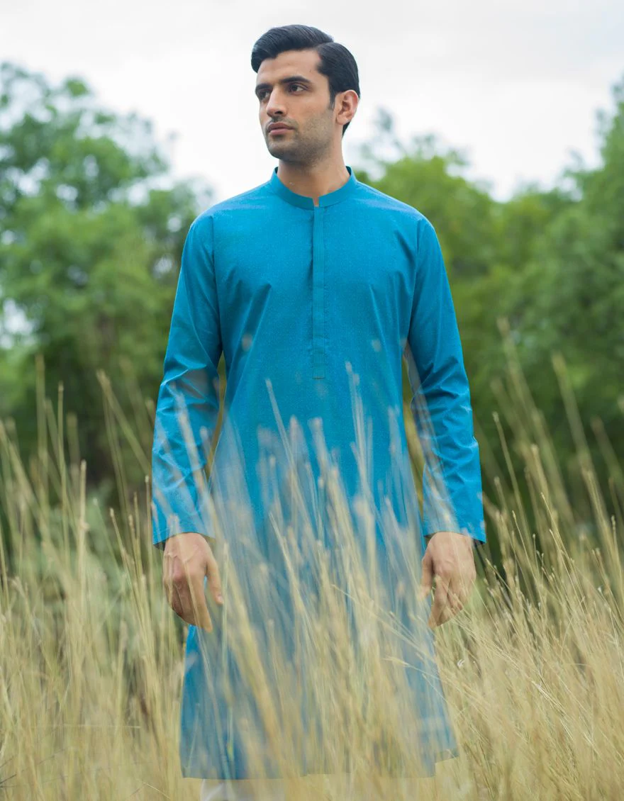 TURQUOISE KURTA | JJK-S-US-90353/S21/JJ6874-SF - Image 4