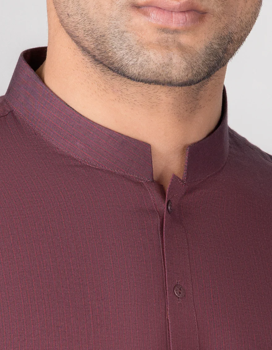 TEXTURED RED COTTON KURTA | JJK-S-US-90366/S23/DME3189-PN - Image 2