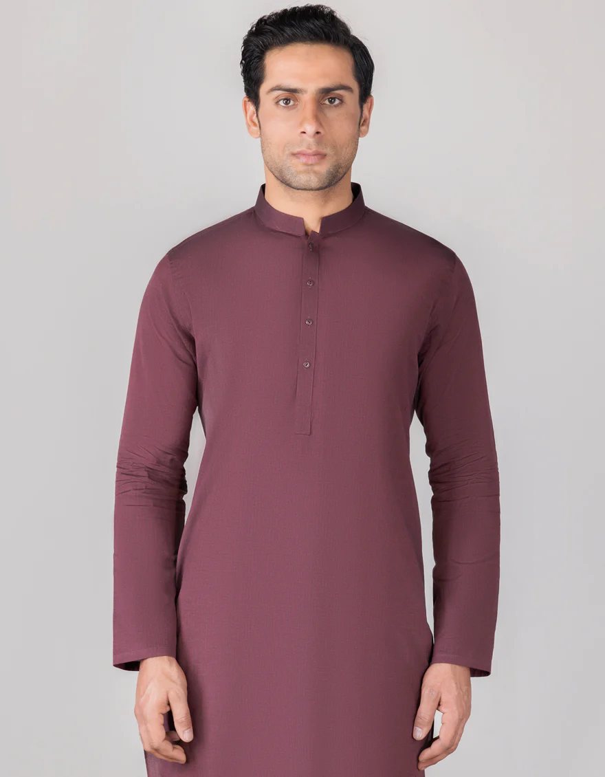 TEXTURED RED COTTON KURTA | JJK-S-US-90366/S23/DME3189-PN - Image 4