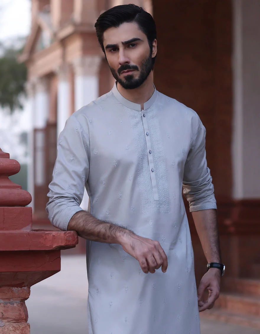 SMOKE GREY COTTON KURTA | JJK-S-US-90394/S23/JJ8714-SF - Image 3