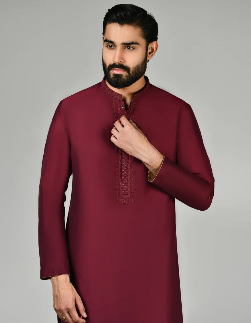 RED KURTA | JJK-SP-45366/A24/JJ1 - Image 2