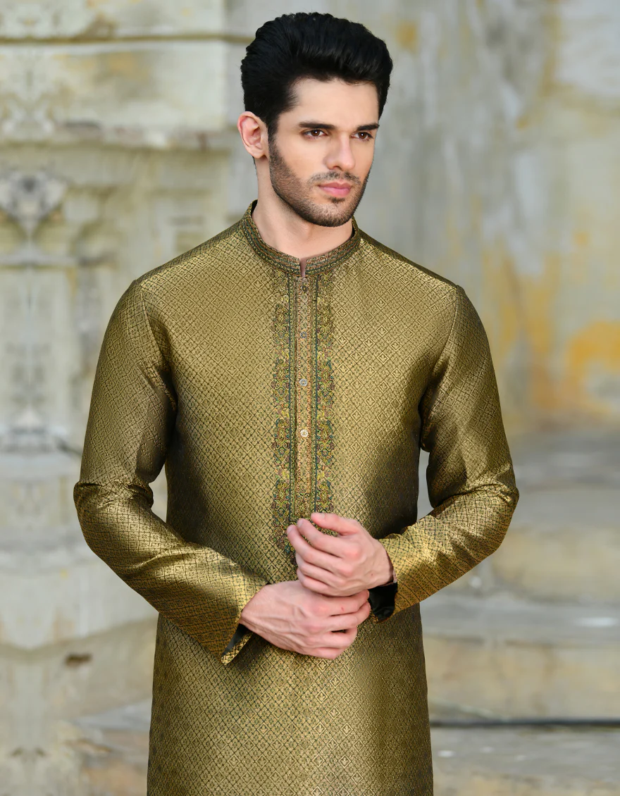 GREEN KURTA | JJK-SP-45417/S24/JJ7061-FL - Image 2