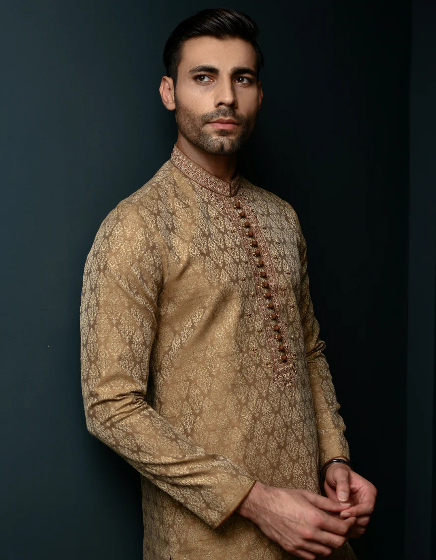 BROWN KURTA | JJK-SP-48001/S23/JJ8863-FL - Image 2