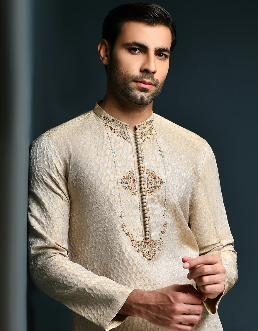 GOLD KURTA | JJK-SP-A-44316/S23/JJ1103-FL - Image 2
