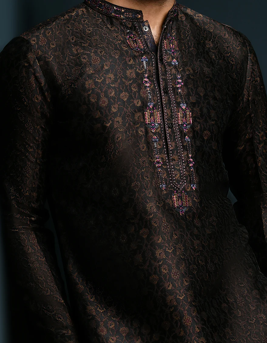 DARK BROWN KURTA | JJK-SP-A-44330/S23/JJ1063-FL - Image 2