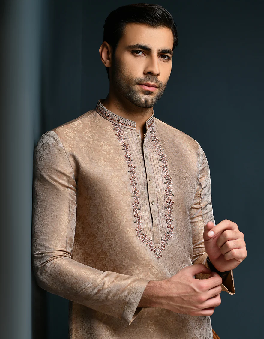 DUSKY GOLDEN KURTA | JJK-SP-A-45295/S23/JJ1062-FL - Image 2