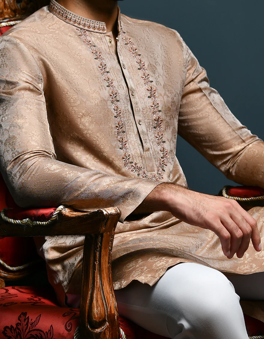 DUSKY GOLDEN KURTA | JJK-SP-A-45295/S23/JJ1062-FL - Image 3