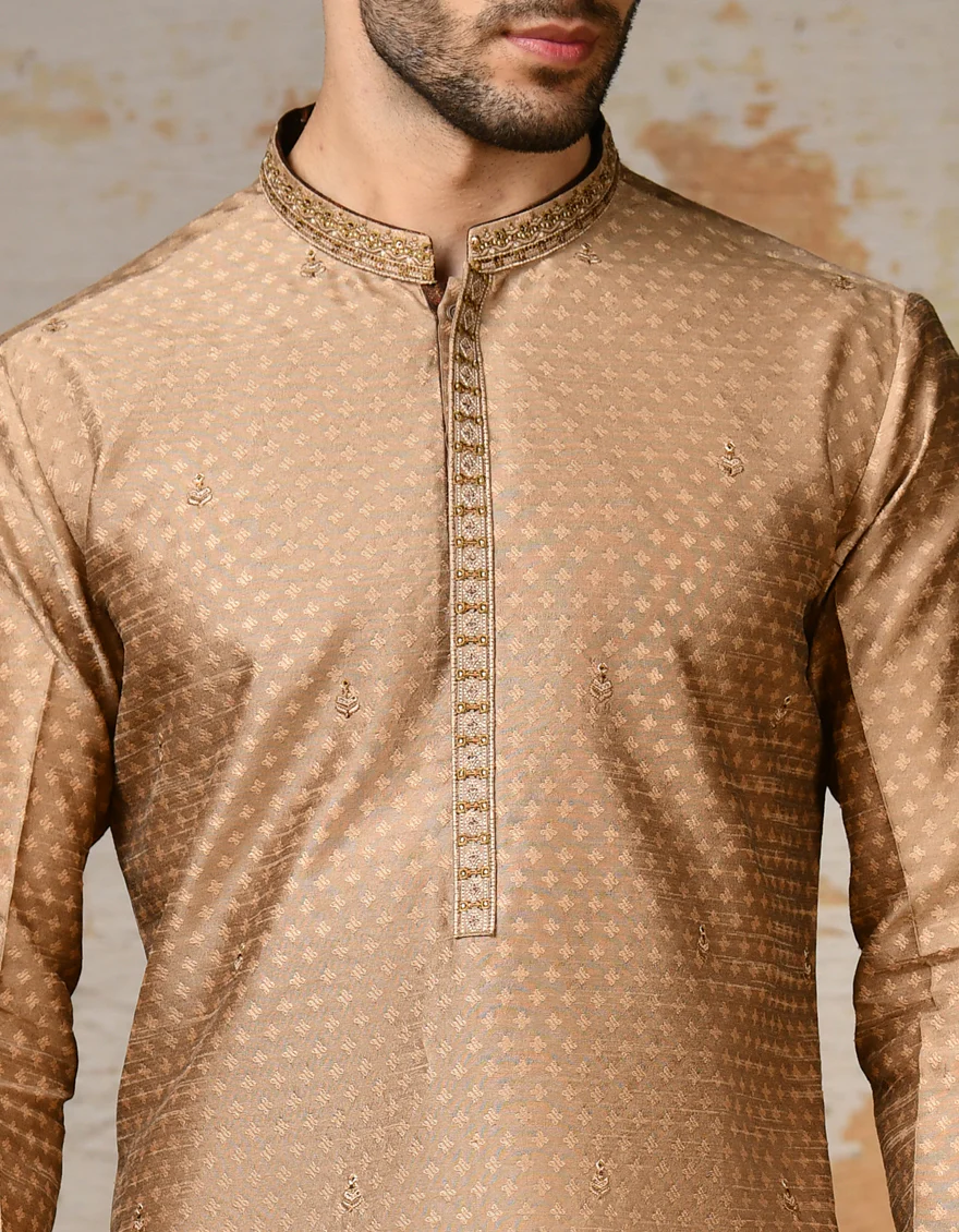 BROWN KURTA | JJK-SP-A-45408/S24/JJ8476-FL - Image 2