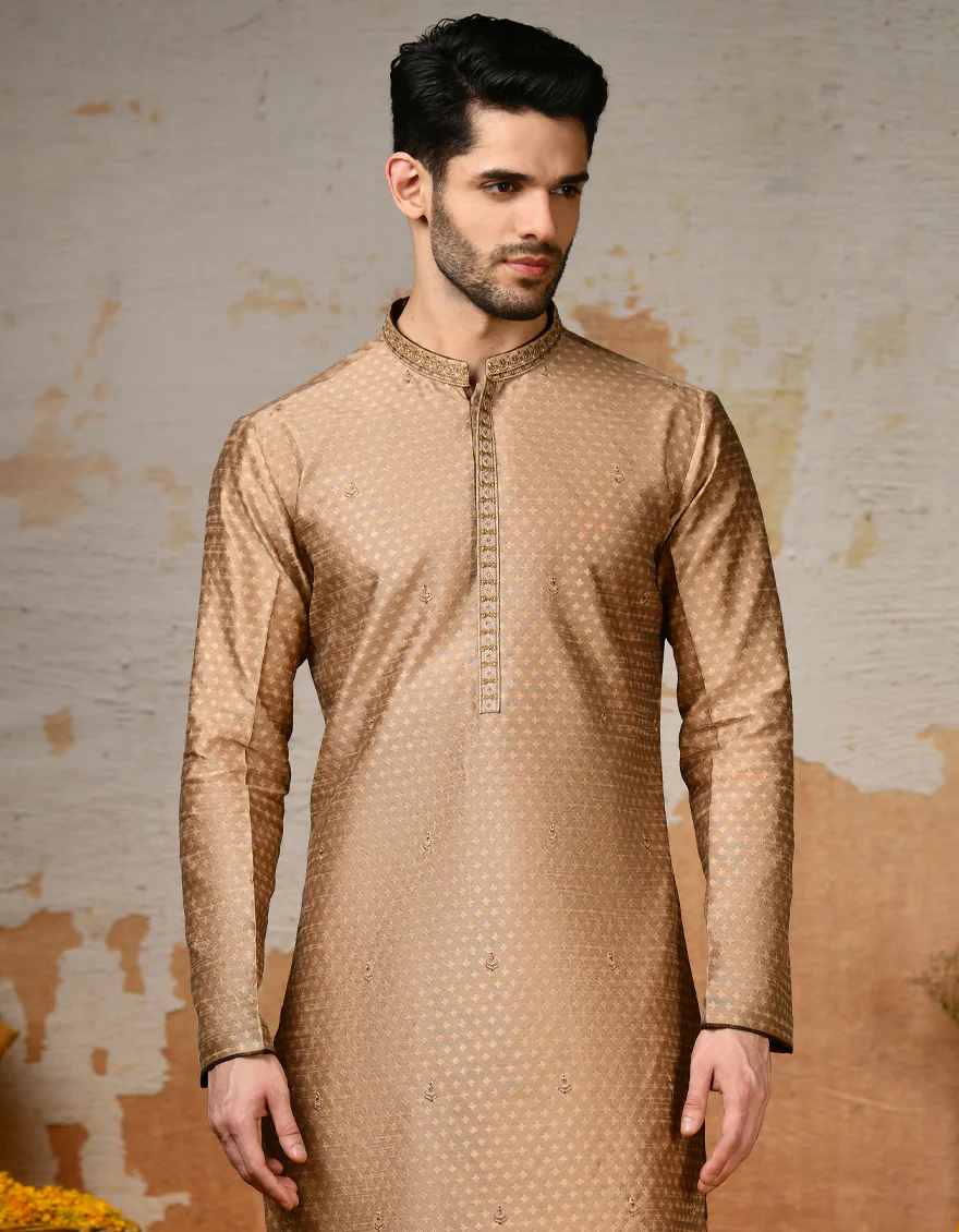 BROWN KURTA | JJK-SP-A-45408/S24/JJ8476-FL - Image 3