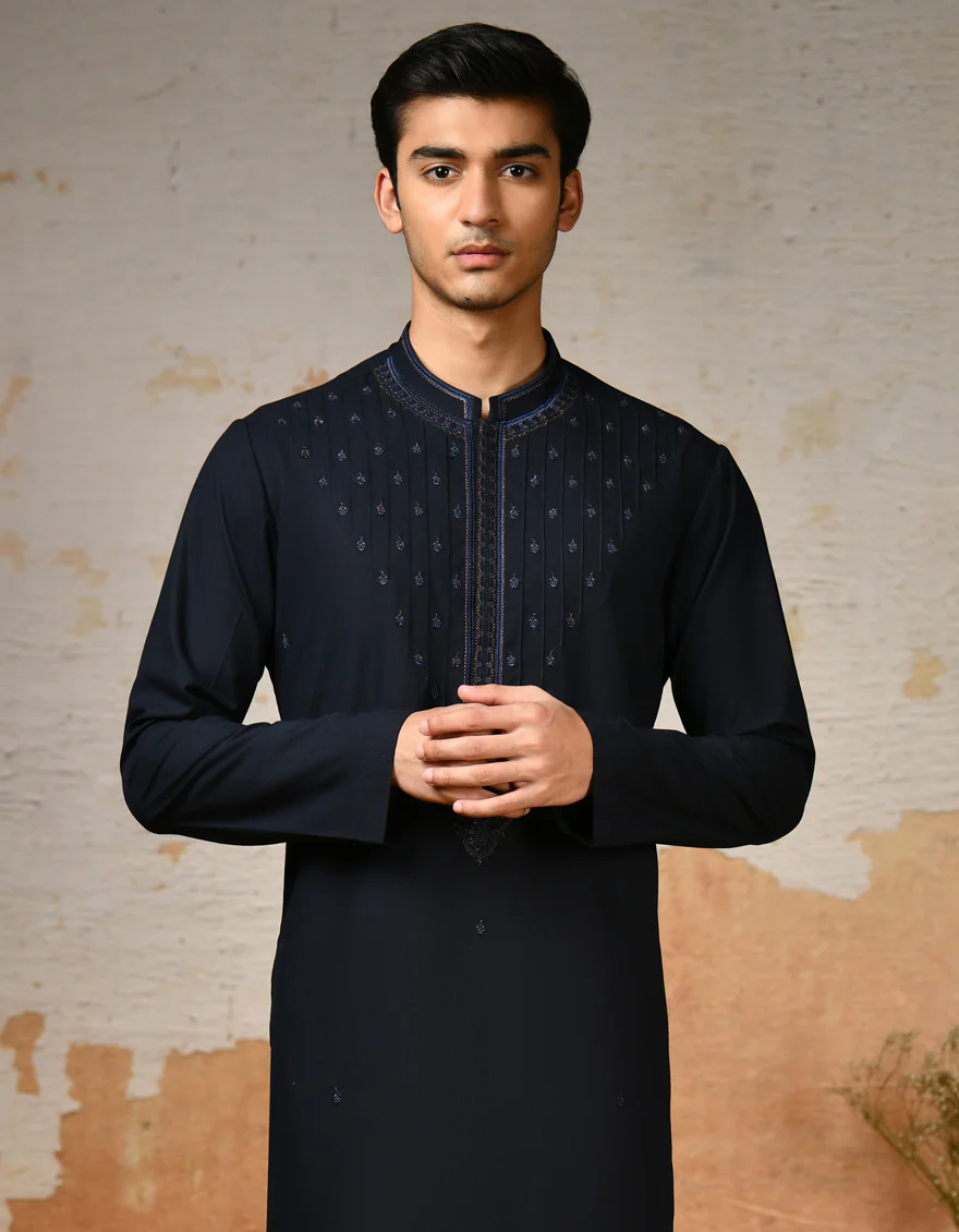 BLUE BLENDED KURTA | JJK-SP-A-45414/S24/JJ8802-FL - Image 2