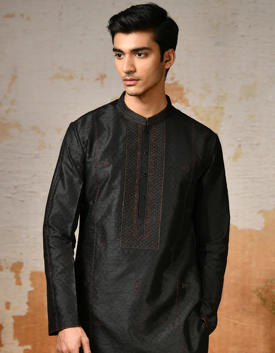 BLACK KURTA | JJK-SP-A-45418/A24/FF386-FL - Image 2
