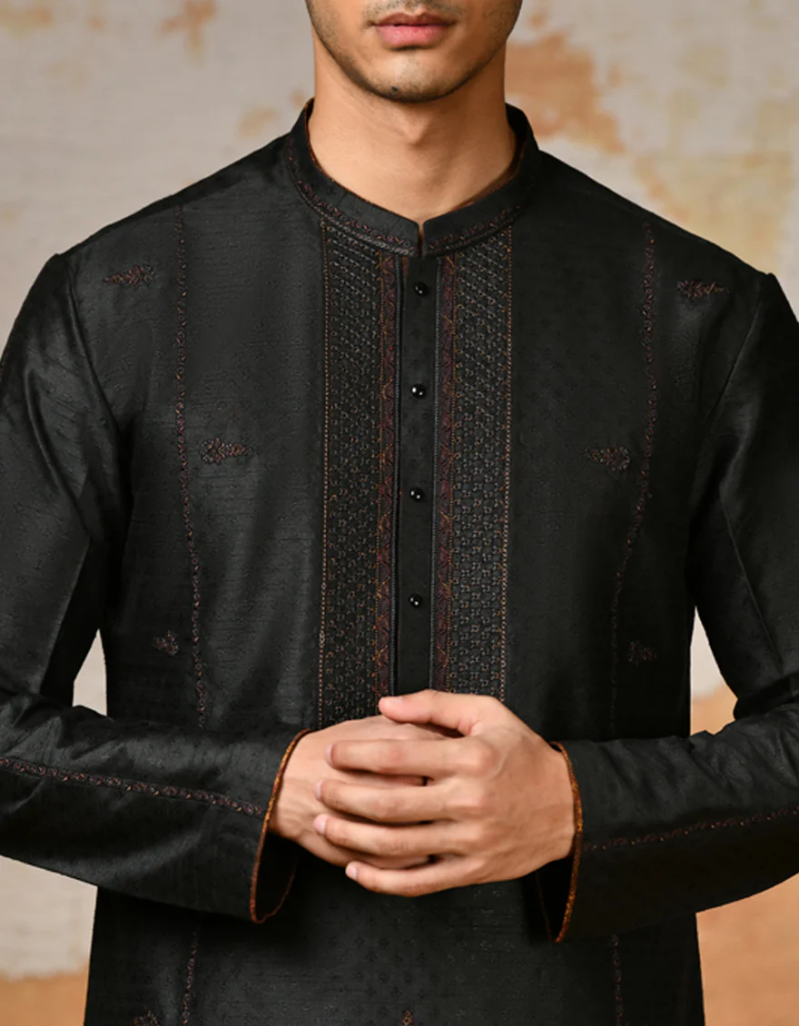 BLACK KURTA | JJK-SP-A-45418/A24/FF386-FL - Image 3