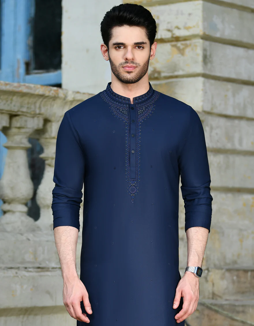 BLUE KURTA | JJK-SP-A-45473/S24/JJ8086-FL - Image 2