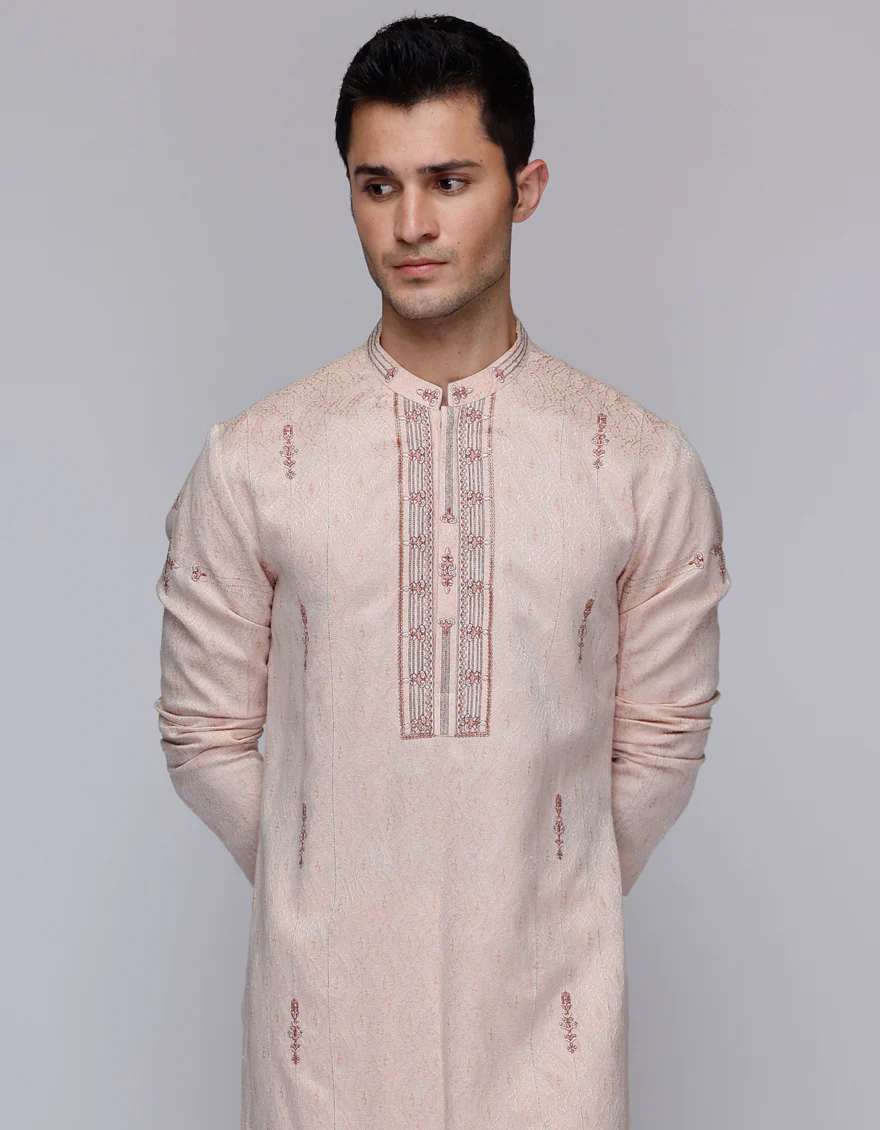 TEA PINK BLENDED KURTA | JJK-SP-A-45525/S25/JJ9531-FL - Image 2