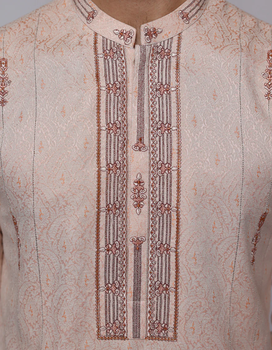 TEA PINK BLENDED KURTA | JJK-SP-A-45525/S25/JJ9531-FL - Image 3