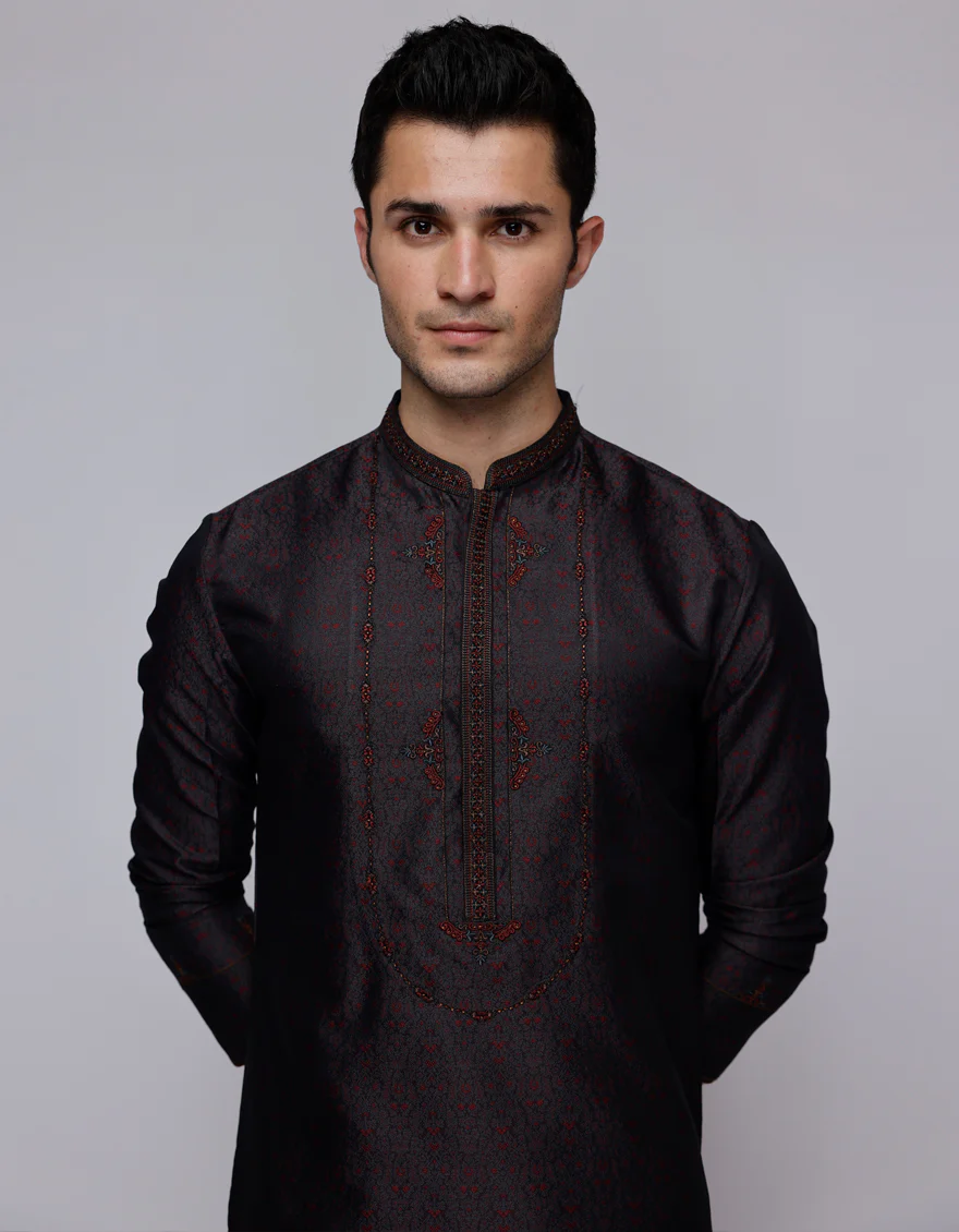 MAROON KURTA | JJK-SP-A-45526/S25/JJ9525-FL - Image 2
