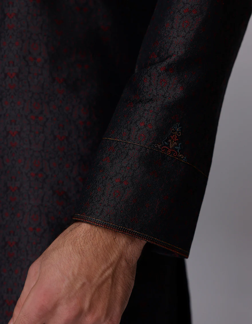 MAROON KURTA | JJK-SP-A-45526/S25/JJ9525-FL - Image 3