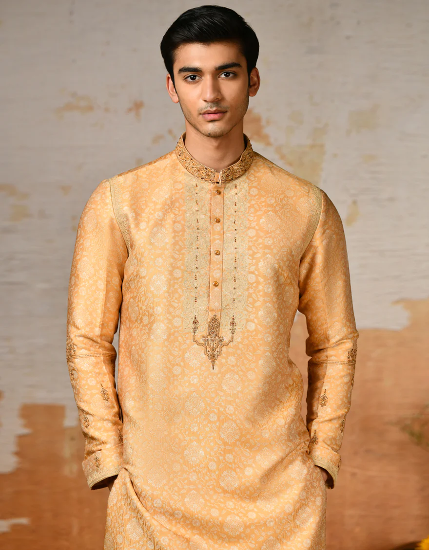 YELLOW CVC KURTA | JJK-SP-A-48030/S24/JJ8844-FL - Image 2