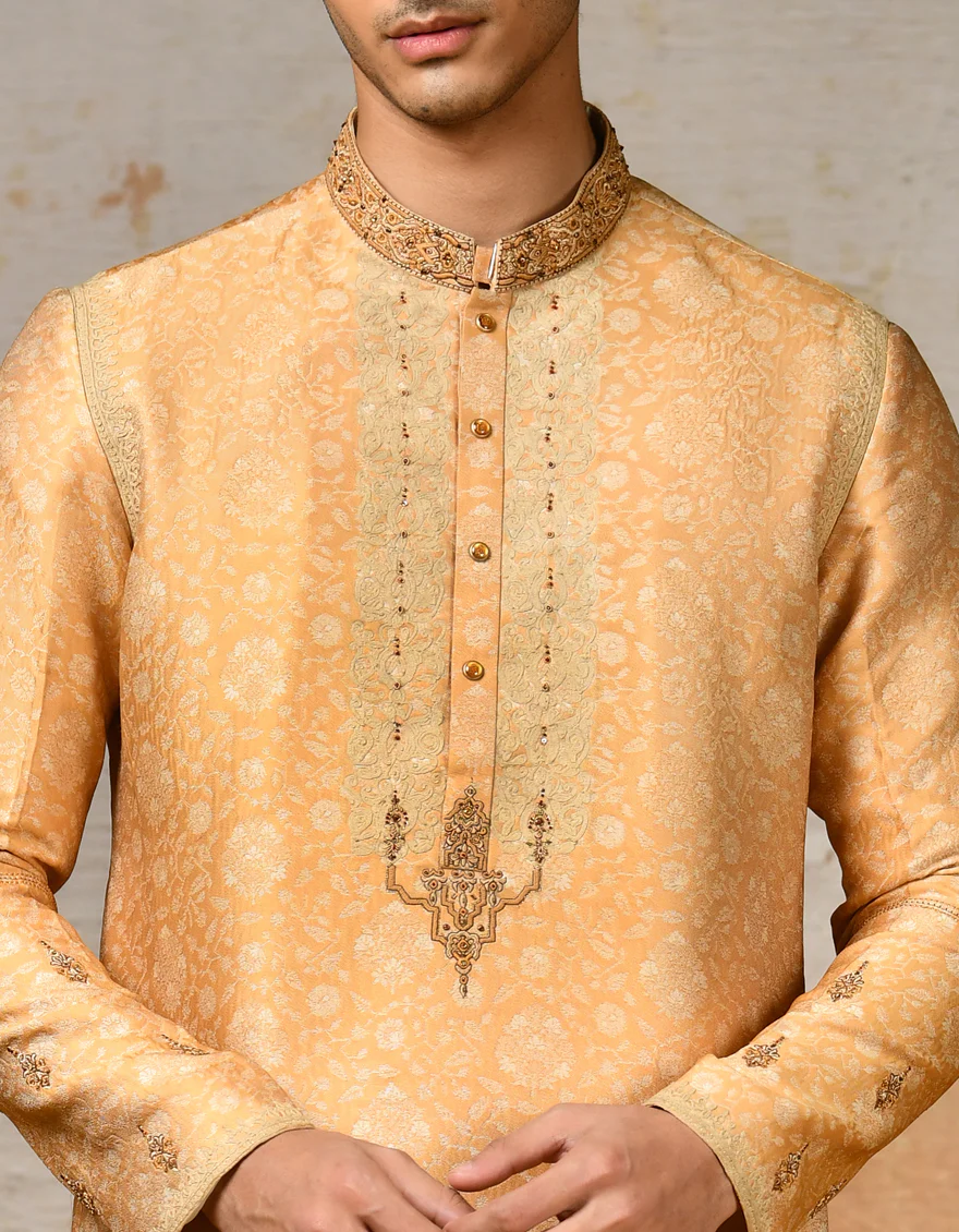 YELLOW CVC KURTA | JJK-SP-A-48030/S24/JJ8844-FL - Image 3