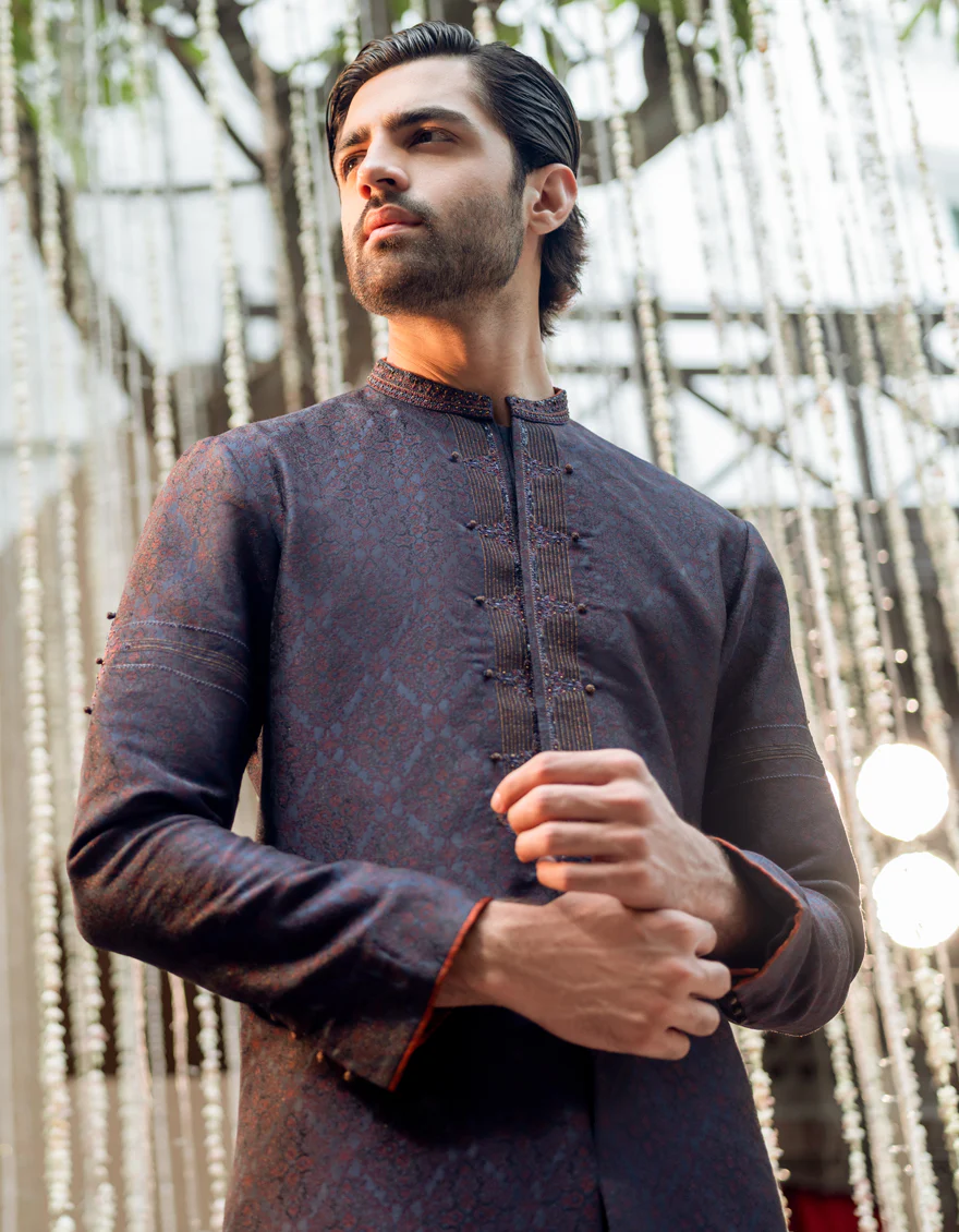 DEEPPURPLE BLENDED KURTA | JJK-SP-A-48126/S24/JJ9181-FL - Image 2