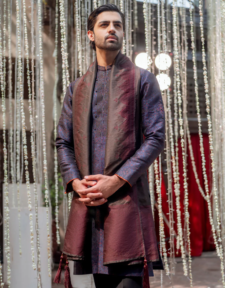 DEEPPURPLE BLENDED KURTA | JJK-SP-A-48126/S24/JJ9181-FL - Image 3