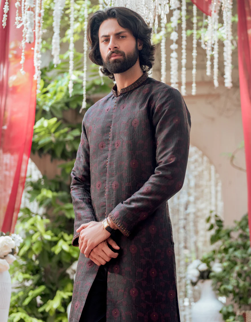 BLACK KURTA | JJK-SP-A-48131/S24/JJ9180-FL - Image 3