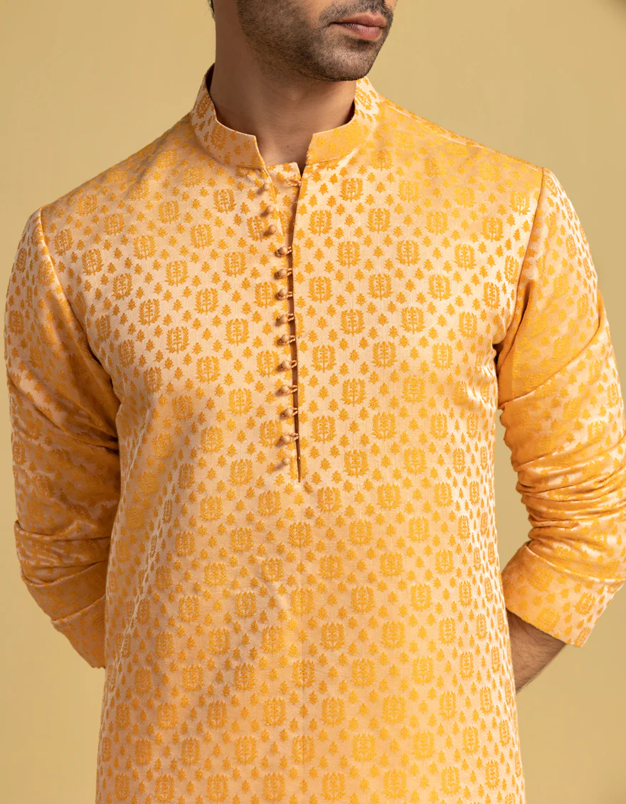 ORANGE BLENDED SPECIAL KURTA | JJK-SP-A-48208/S25/J - Image 3