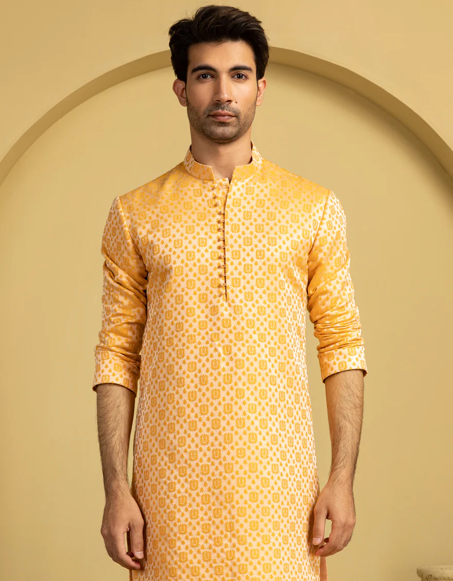 ORANGE BLENDED SPECIAL KURTA | JJK-SP-A-48208/S25/J - Image 4
