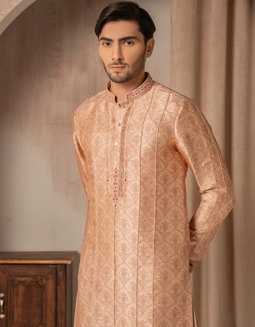 ORANGE BLENDED SPECIAL KURTA | JJK-SP-A-48234/S25/JJ9961-FL - Image 2