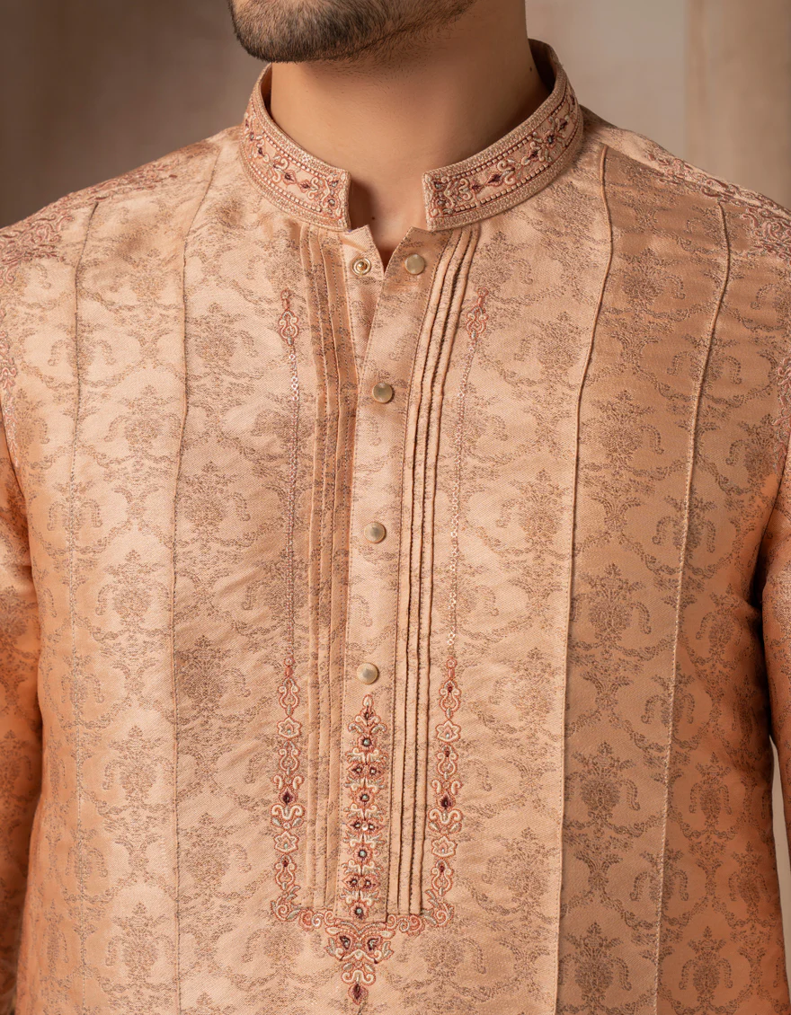 ORANGE BLENDED SPECIAL KURTA | JJK-SP-A-48234/S25/JJ9961-FL - Image 3