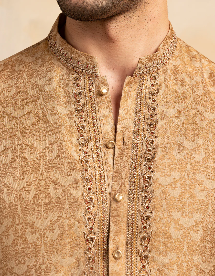 BEIGE BLENDED SPECIAL KURTA | JJK-SP-A-50131/S25/JJ9965-FL - Image 3