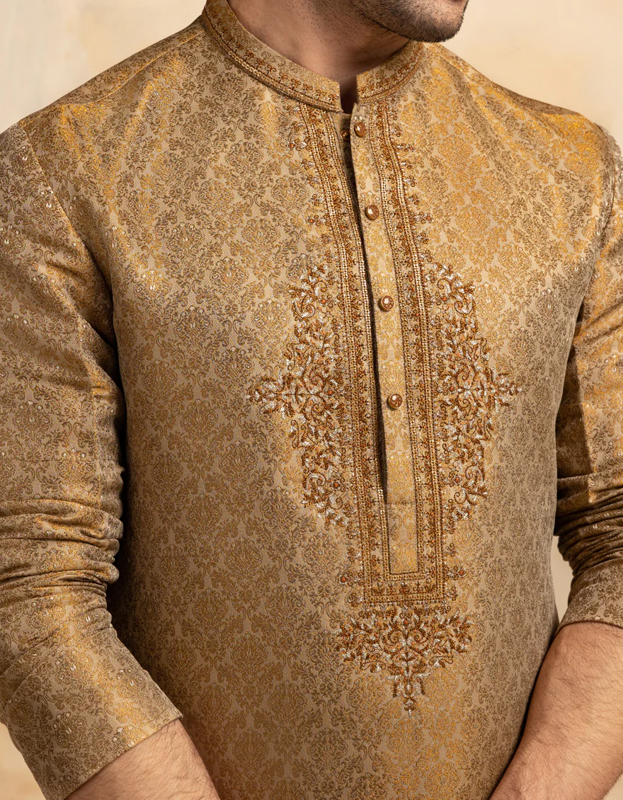GOLD BLENDED SPECIAL KURTA | JJK-SP-A-50147/S25/J - Image 3