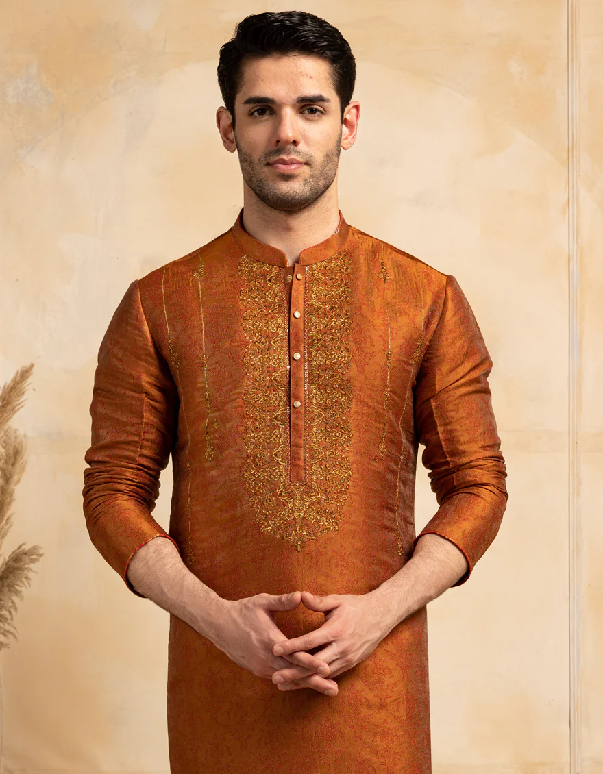 RUST BLENDED SPECIAL KURTA | JJK-SP-A-50148/S25/J - Image 2