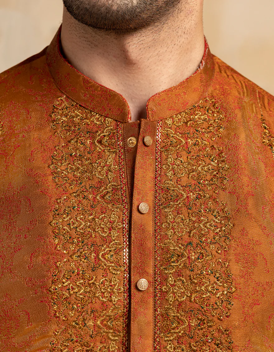 RUST BLENDED SPECIAL KURTA | JJK-SP-A-50148/S25/J - Image 3