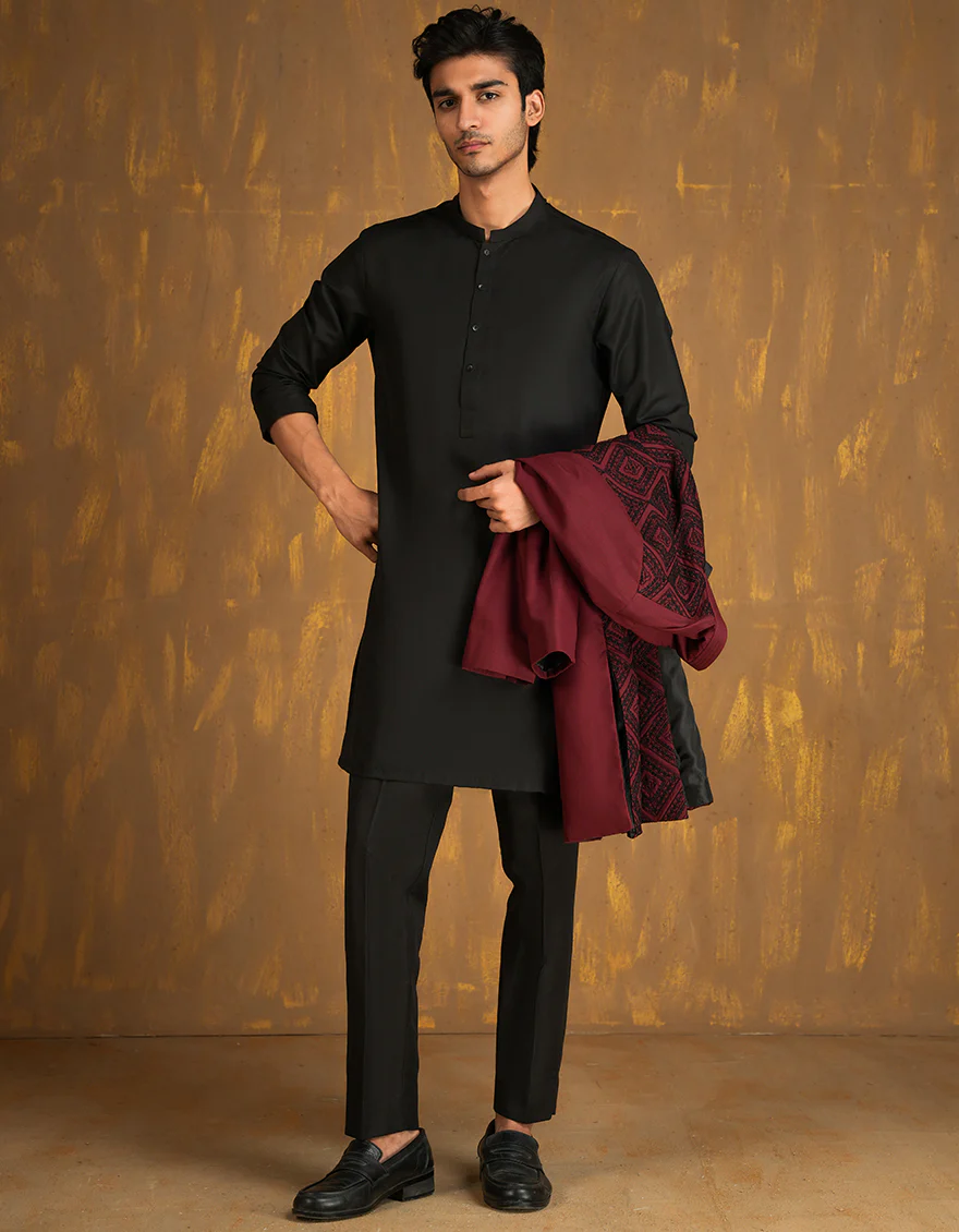 RED COTTON KURTA | JJK-SP-INR-A-45509/S24/JJ1001-FL - Image 4
