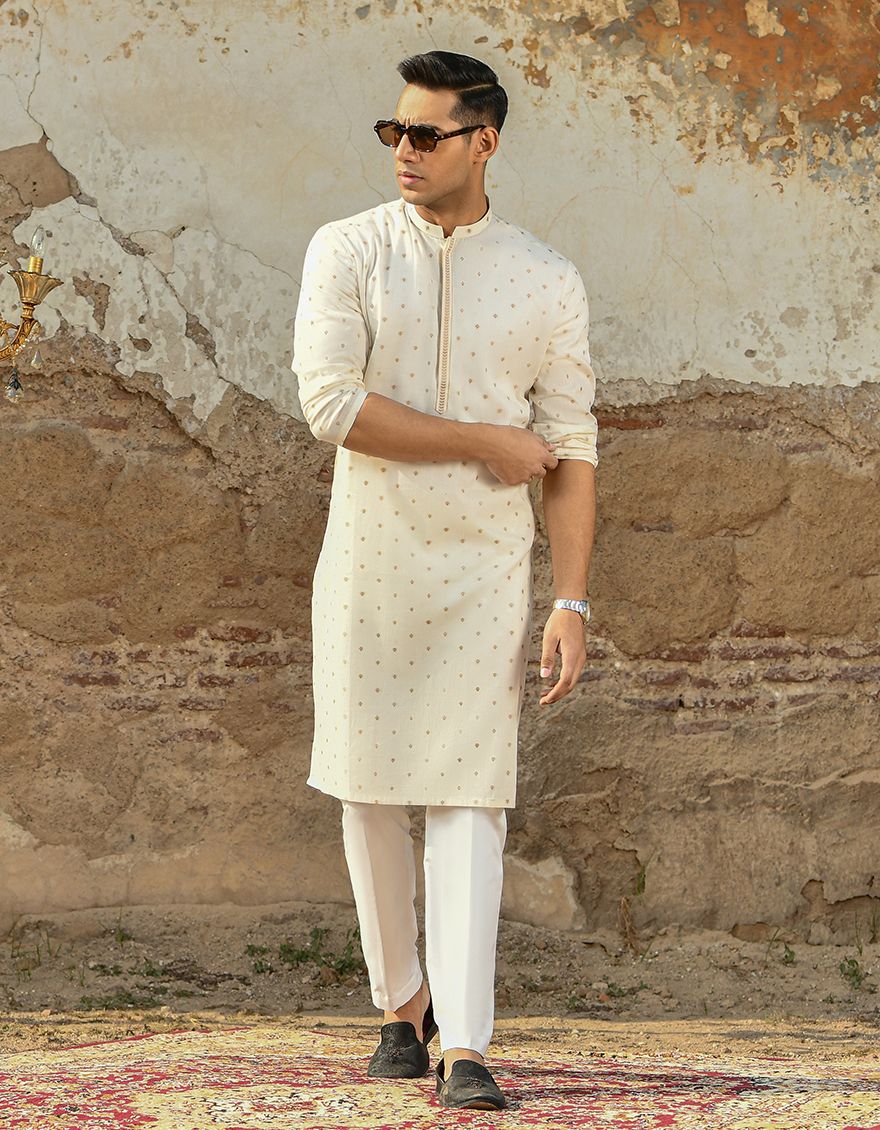 CREAM SPECIAL KURTA | JJK-SP-US-42292/S22/JJ8080-FL - Image 2