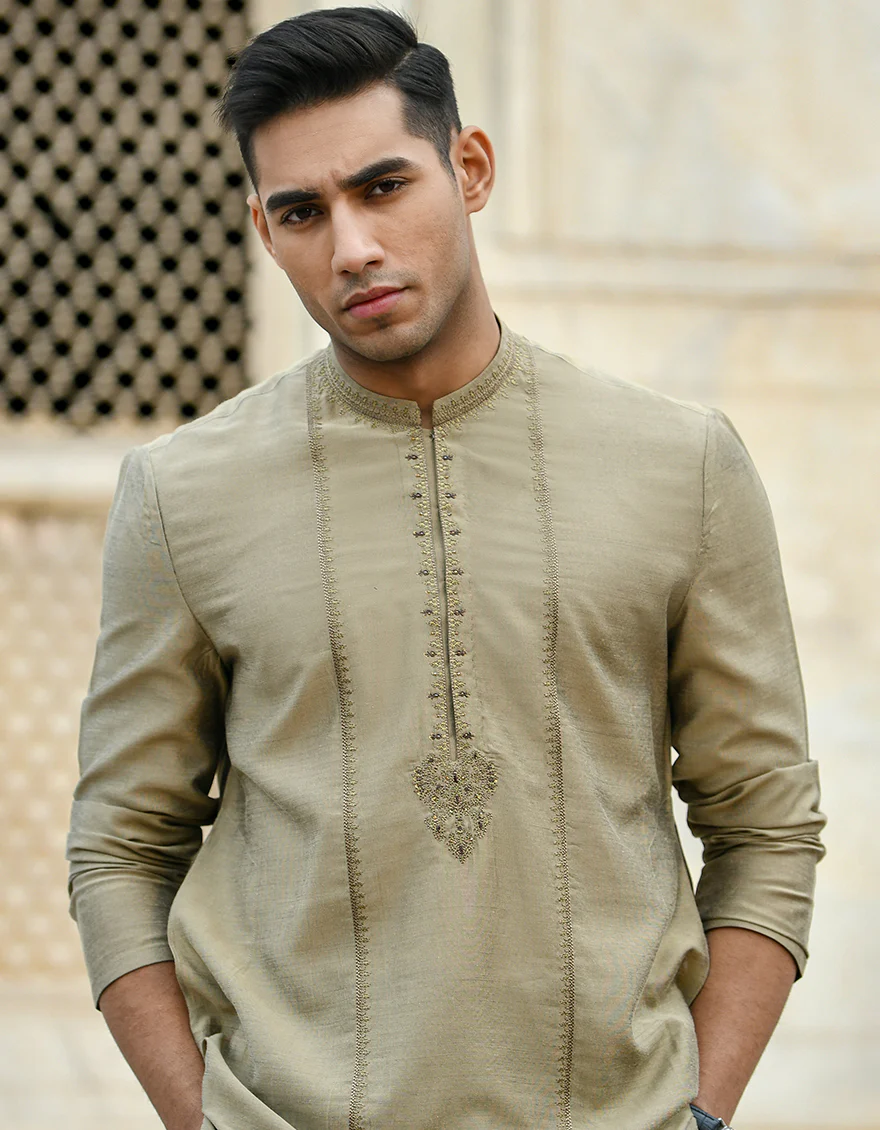 BRASS BLENDED SPECIAL KURTA | JJK-SP-US-42299/S22/JJ8074-FL - Image 2